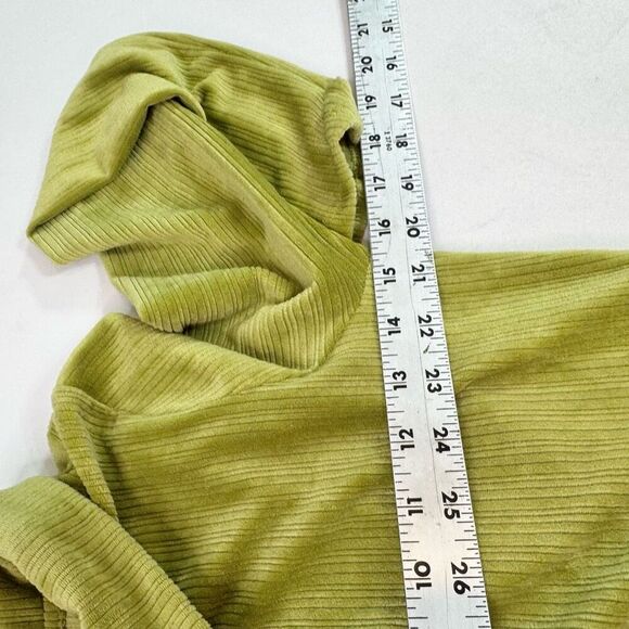 PAC Cares Top Womens Medium Button Up Collar 90s Y2K Cropped Ribbed Velvet Shirt - Picture 2 of 8